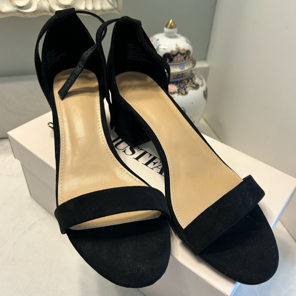 JustFab Black Strappy Heels
